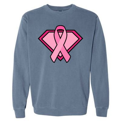 Super Breast Cancer Superhero Garment-Dyed Sweatshirt