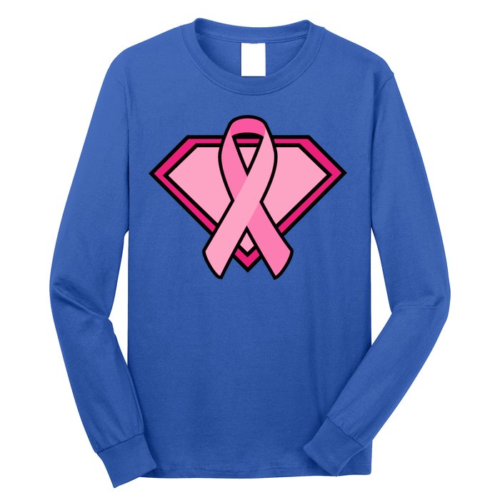 Super Breast Cancer Superhero Long Sleeve Shirt