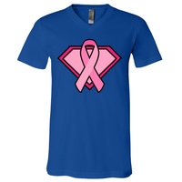 Super Breast Cancer Superhero V-Neck T-Shirt