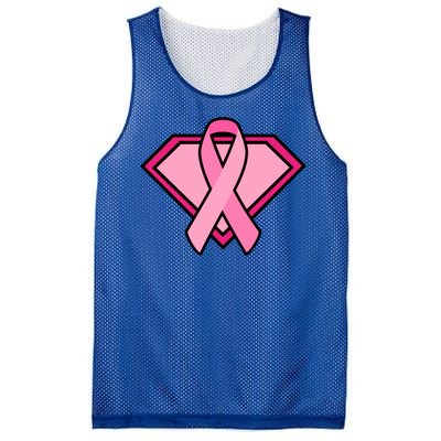 Super Breast Cancer Superhero Mesh Reversible Basketball Jersey Tank