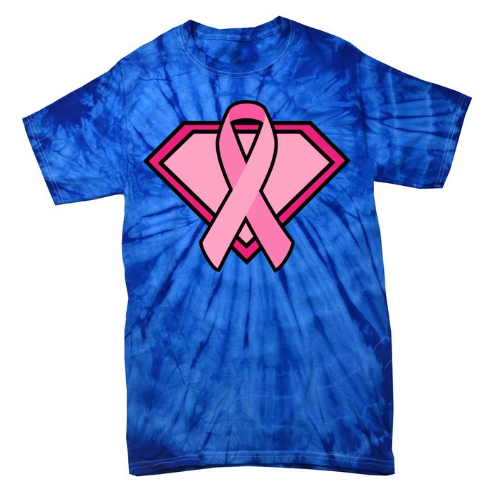 Super Breast Cancer Superhero Tie-Dye T-Shirt