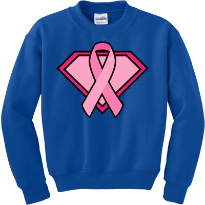 Super Breast Cancer Superhero Kids Sweatshirt