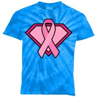 Super Breast Cancer Superhero Kids Tie-Dye T-Shirt