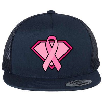 Super Breast Cancer Superhero Flat Bill Trucker Hat