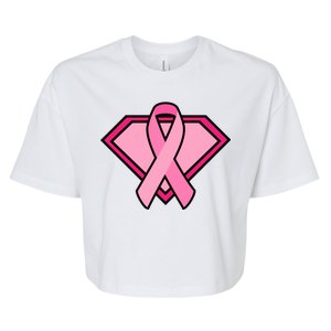 Super Breast Cancer Superhero Bella+Canvas Jersey Crop Tee