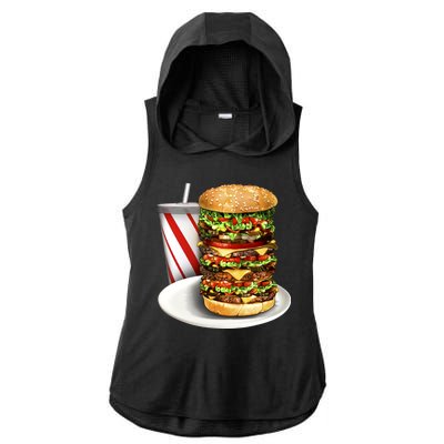 Super Burger Ladies PosiCharge Tri-Blend Wicking Draft Hoodie Tank