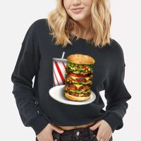 Super Burger Cropped Pullover Crew