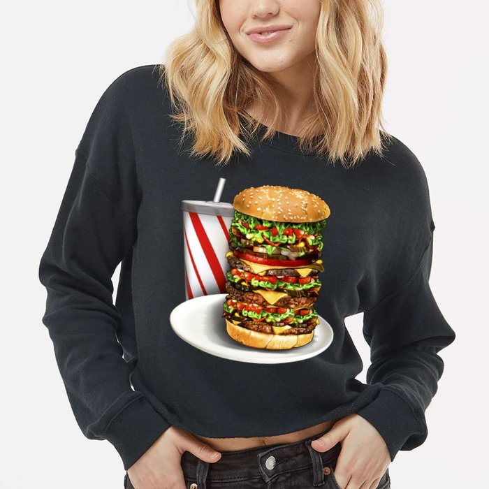 Super Burger Cropped Pullover Crew