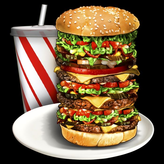 Super Burger Cropped Pullover Crew