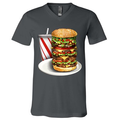 Super Burger V-Neck T-Shirt