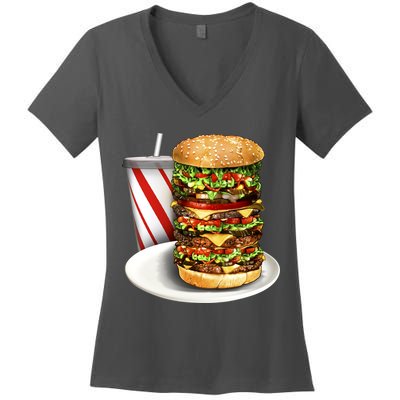 Super Burger Women's V-Neck T-Shirt