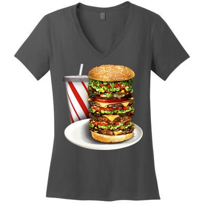 Super Burger Women's V-Neck T-Shirt