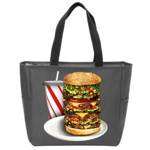 Super Burger Zip Tote Bag