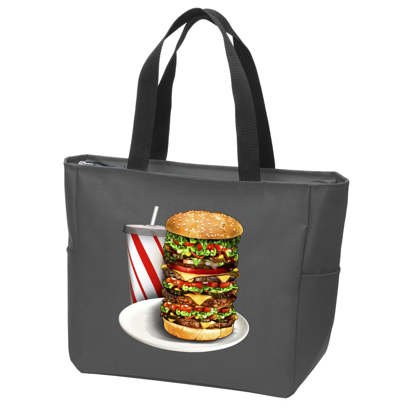 Super Burger Zip Tote Bag