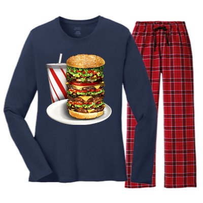 Super Burger Women's Long Sleeve Flannel Pajama Set 