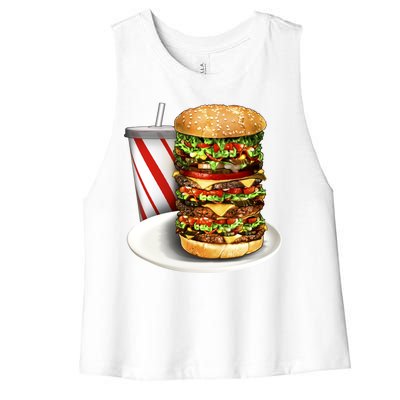 Super Burger Women's Racerback Cropped Tank