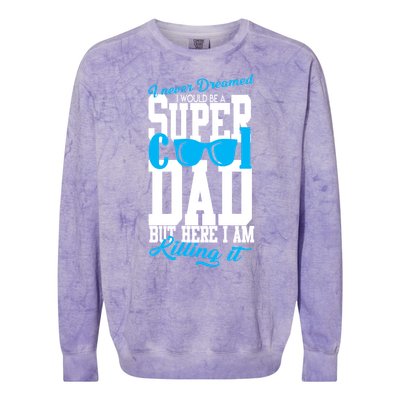 Super Cool Dad Colorblast Crewneck Sweatshirt