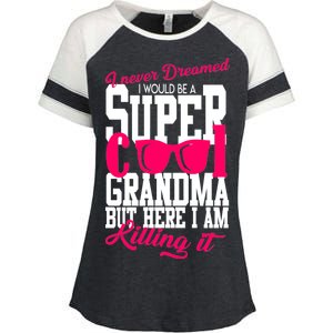 Super Cool Grandma Enza Ladies Jersey Colorblock Tee