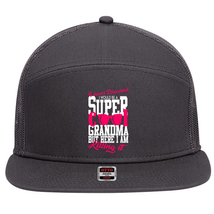Super Cool Grandma 7 Panel Mesh Trucker Snapback Hat