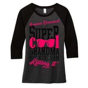 Super Cool Grandma Women's Tri-Blend 3/4-Sleeve Raglan Shirt