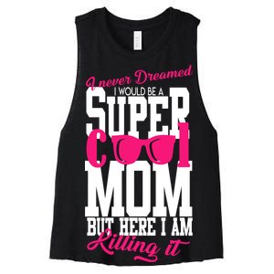 Super Cool Mom Women's Racerback Cropped Tank