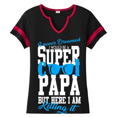 Super Cool Papa Ladies Halftime Notch Neck Tee