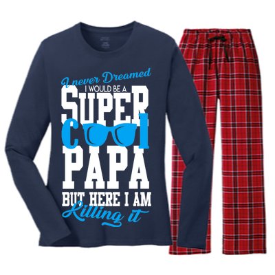 Super Cool Papa Women's Long Sleeve Flannel Pajama Set 