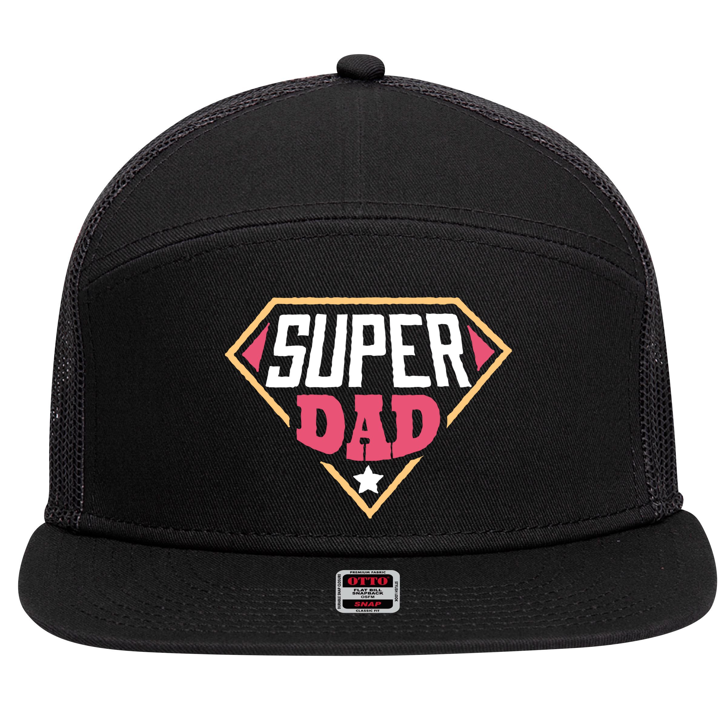 Super Dad Captain 7 Panel Mesh Trucker Snapback Hat