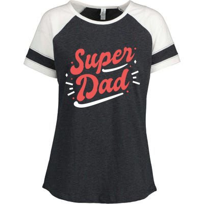 Super Dad Fathers Day Enza Ladies Jersey Colorblock Tee