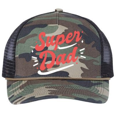 Super Dad Fathers Day Retro Rope Trucker Hat Cap