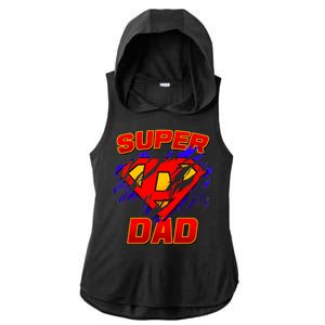 Super Dad Ripped Logo Ladies PosiCharge Tri-Blend Wicking Draft Hoodie Tank