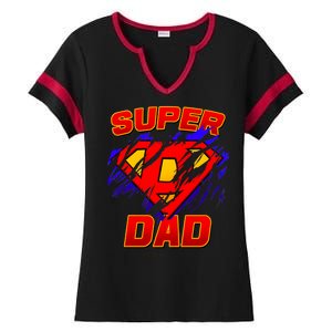 Super Dad Ripped Logo Ladies Halftime Notch Neck Tee