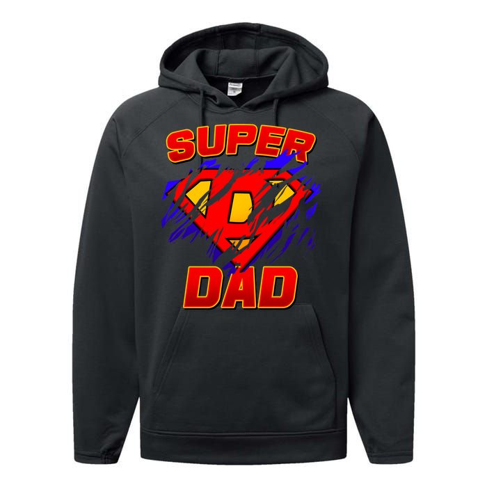 Super Dad Ripped Logo Performance Fleece Hoodie