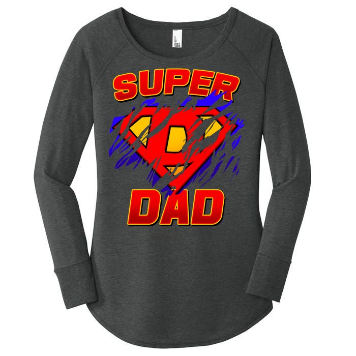 Super Dad Ripped Logo Women's Perfect Tri Tunic Long Sleeve Shirt