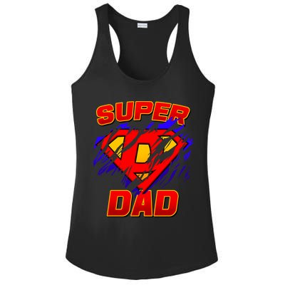 Super Dad Ripped Logo Ladies PosiCharge Competitor Racerback Tank