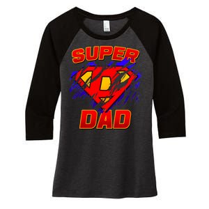 Super Dad Ripped Logo Women's Tri-Blend 3/4-Sleeve Raglan Shirt