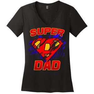 Super Dad Ripped Logo Women's V-Neck T-Shirt