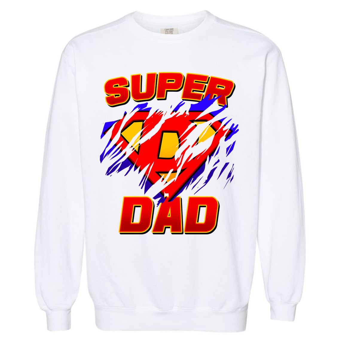 Super Dad Ripped Logo Garment-Dyed Sweatshirt