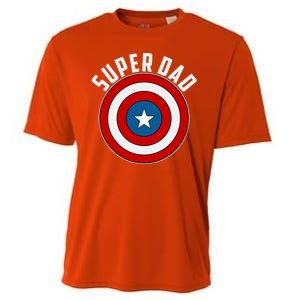 Super Dad Superhero Shield Father's Day Cooling Performance Crew T-Shirt