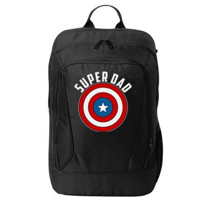 Super Dad Superhero Shield Father's Day City Backpack