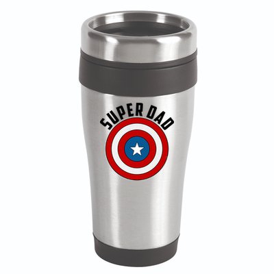 Super Dad Superhero Shield Father's Day 16oz Travel Tumbler