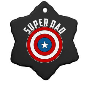 Super Dad Superhero Shield Father's Day Ceramic Star Ornament