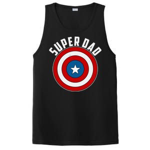 Super Dad Superhero Shield Father's Day PosiCharge Competitor Tank