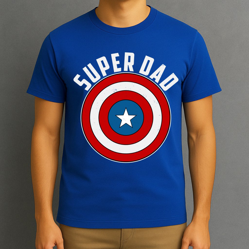 Super Dad Superhero Shield Father's Day T-Shirt