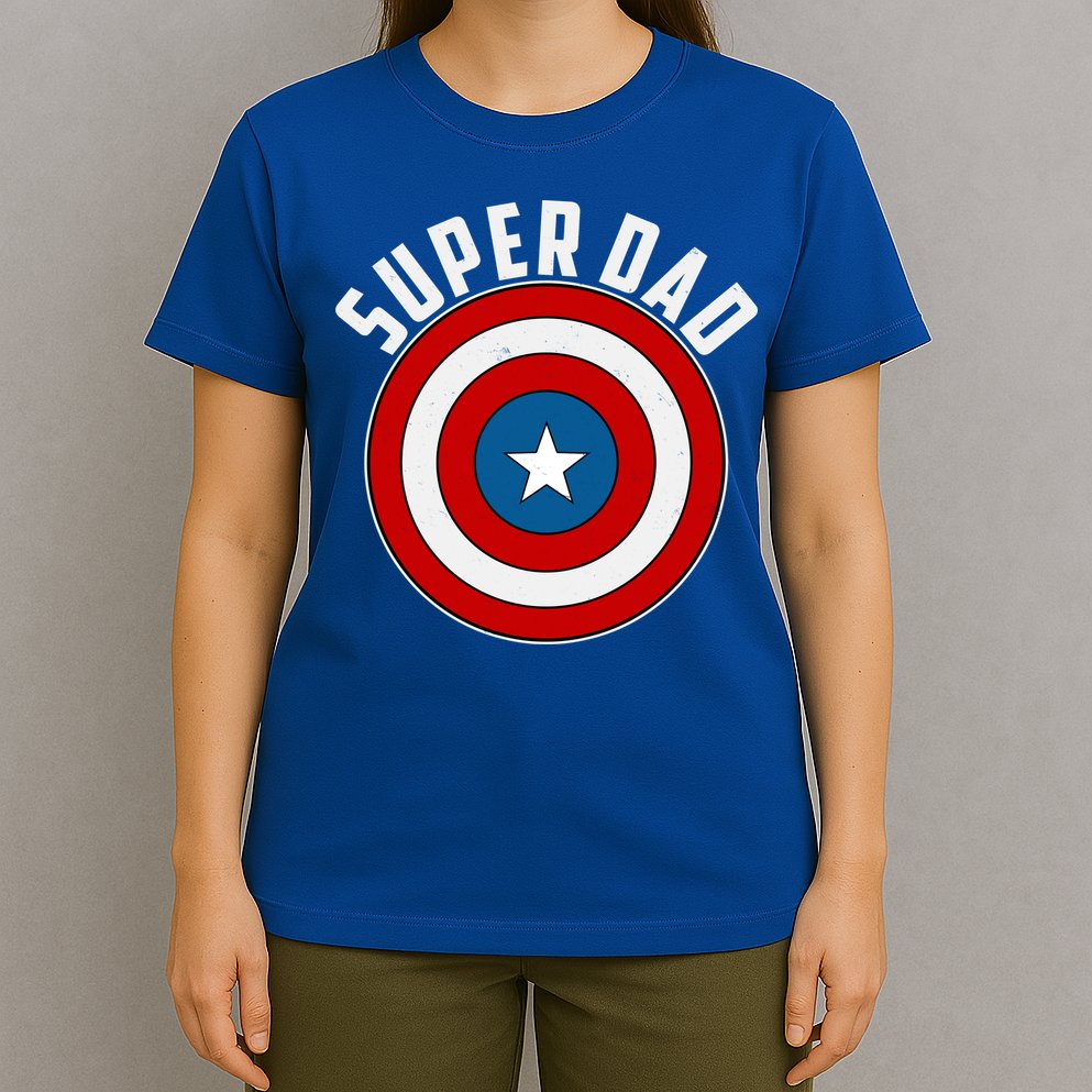 Super Dad Superhero Shield Father's Day T-Shirt