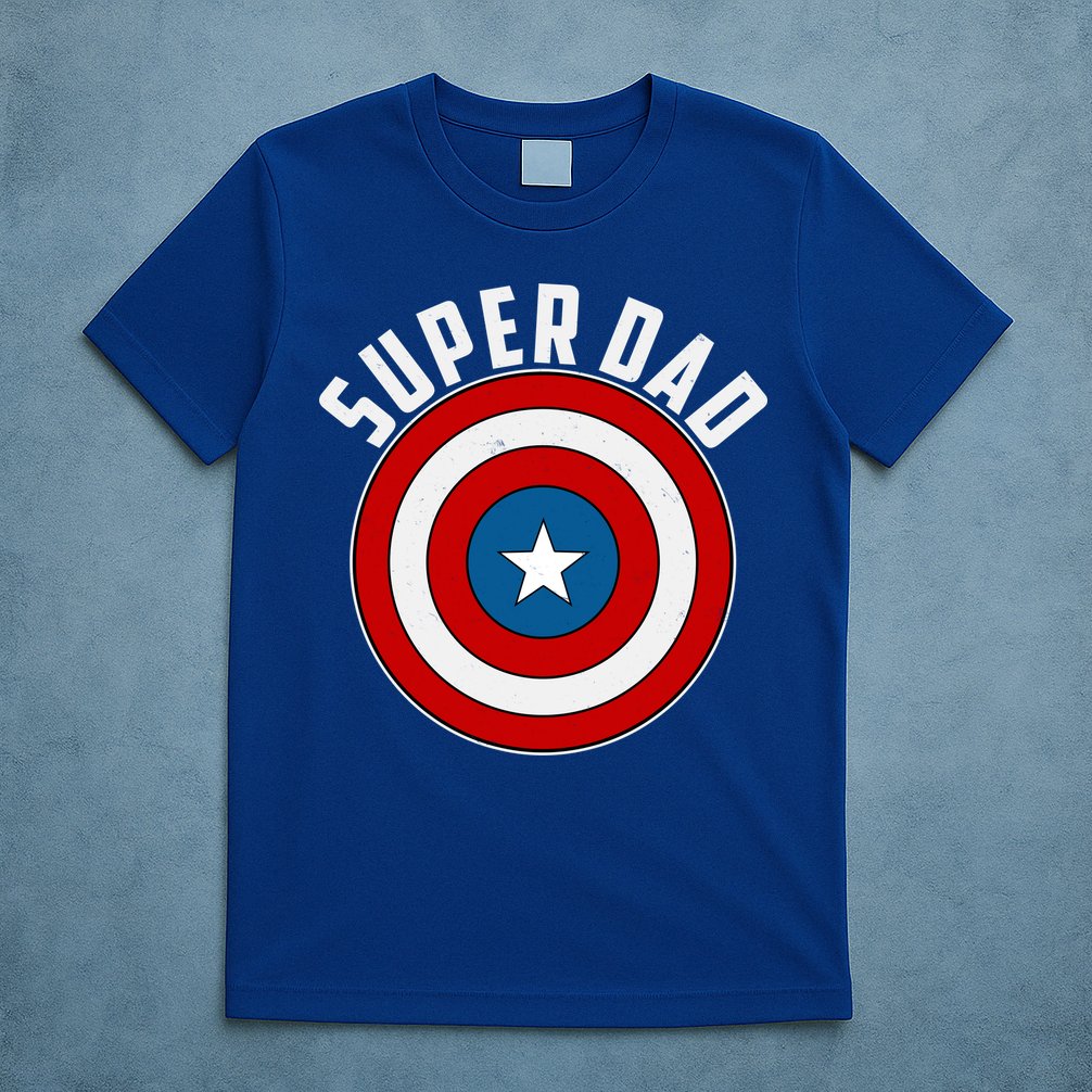 Super Dad Superhero Shield Father's Day T-Shirt