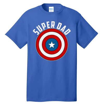 Super Dad Superhero Shield Father's Day Tall T-Shirt