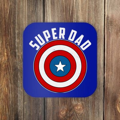 Super Dad Superhero Shield Father's Day Coaster