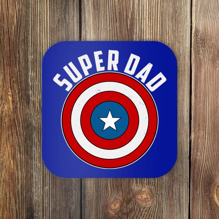 Super Dad Superhero Shield Father's Day Coaster