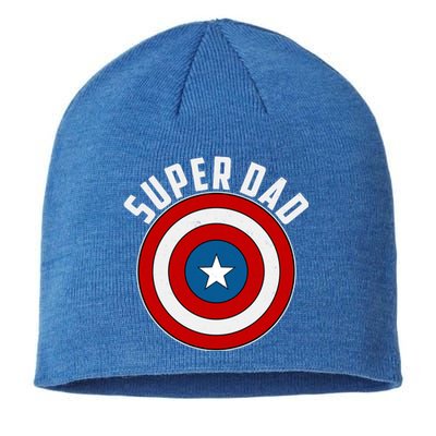 Super Dad Superhero Shield Father's Day Sustainable Beanie